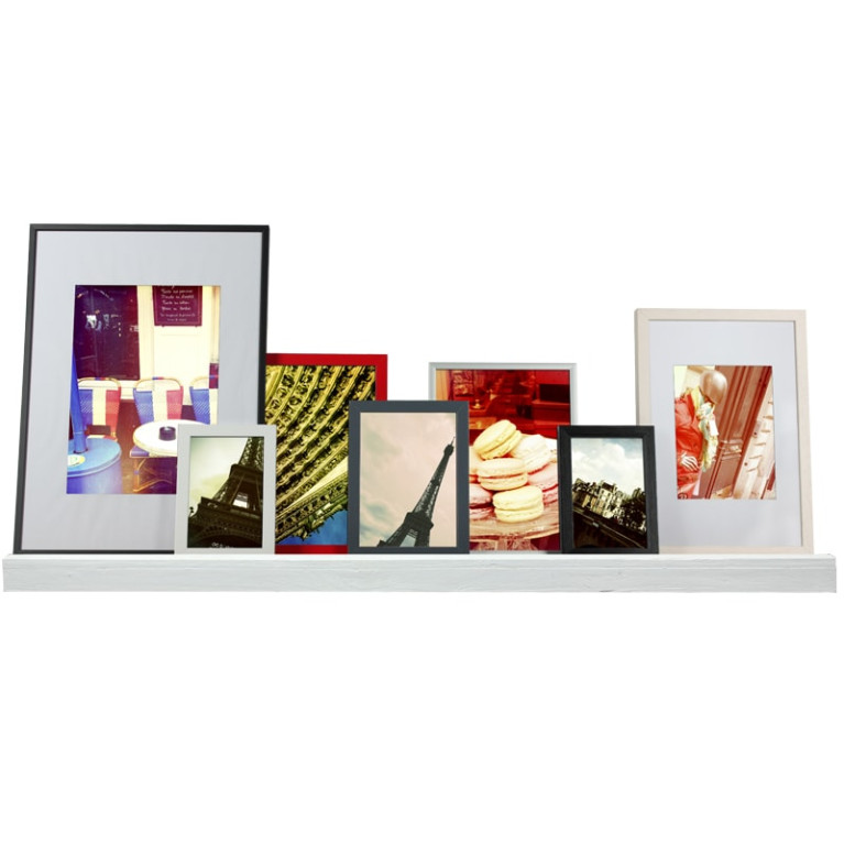 Fotoplank Steigerhout Wit 100cm met wissellijsten