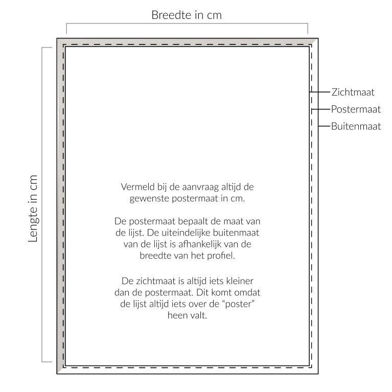 Wissellijst Houtlook Eiken Wit - Maatwerk 
