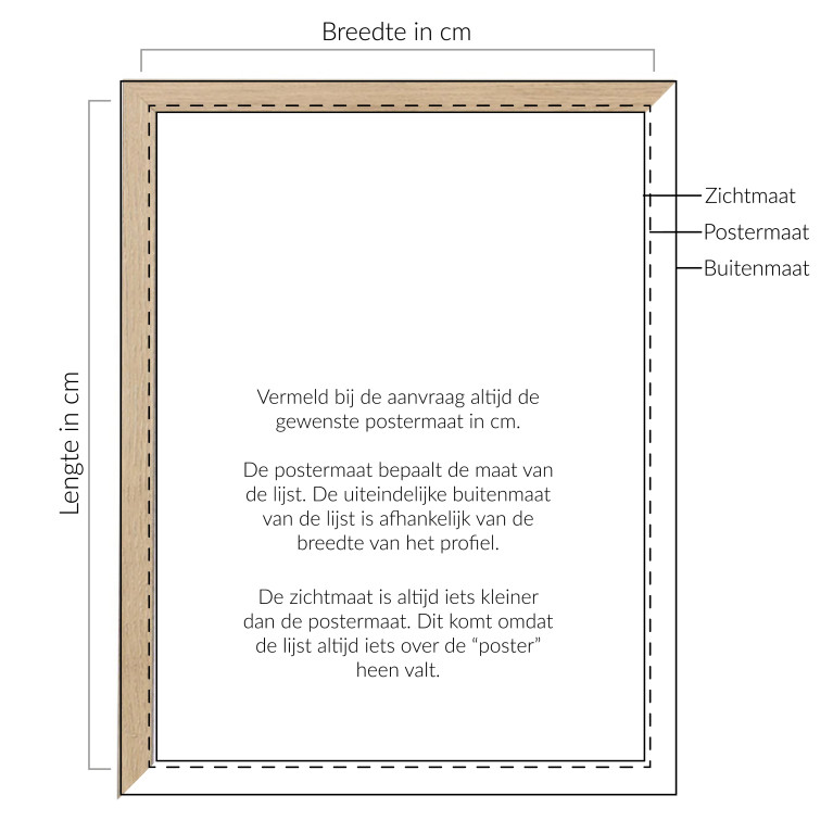 Wissellijst Hout Eiken Breed - Maatwerk 
