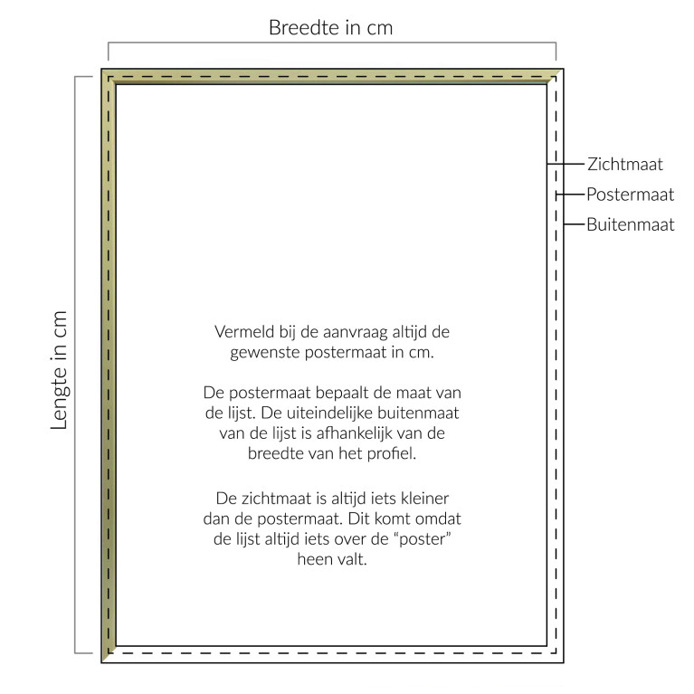 Wissellijst Champagne - Maatwerk