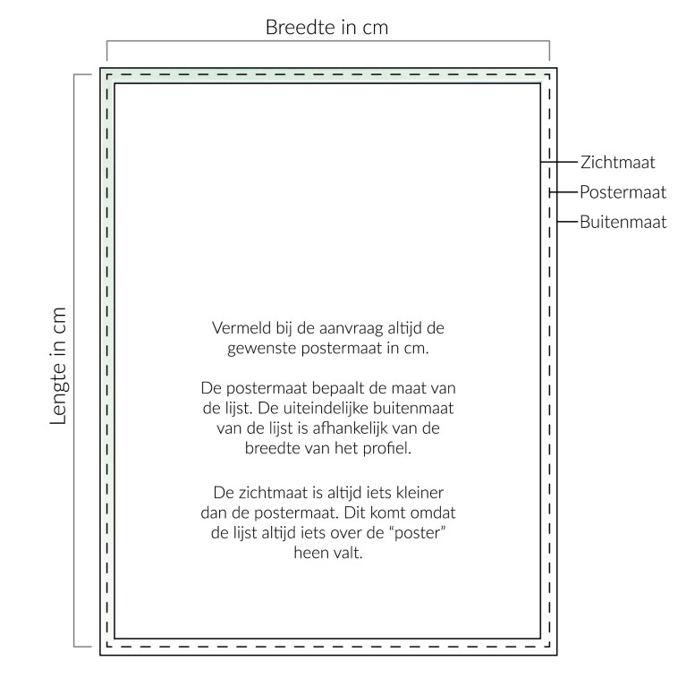 Wissellijst Wit - Maatwerk Calculator