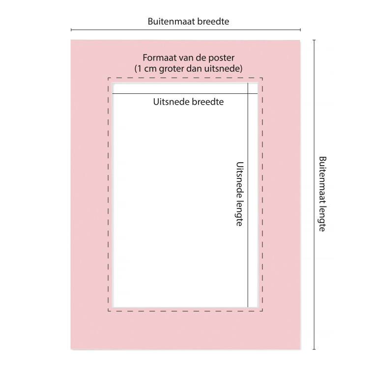 Passe Partout Roze - Maatwerk Calculator