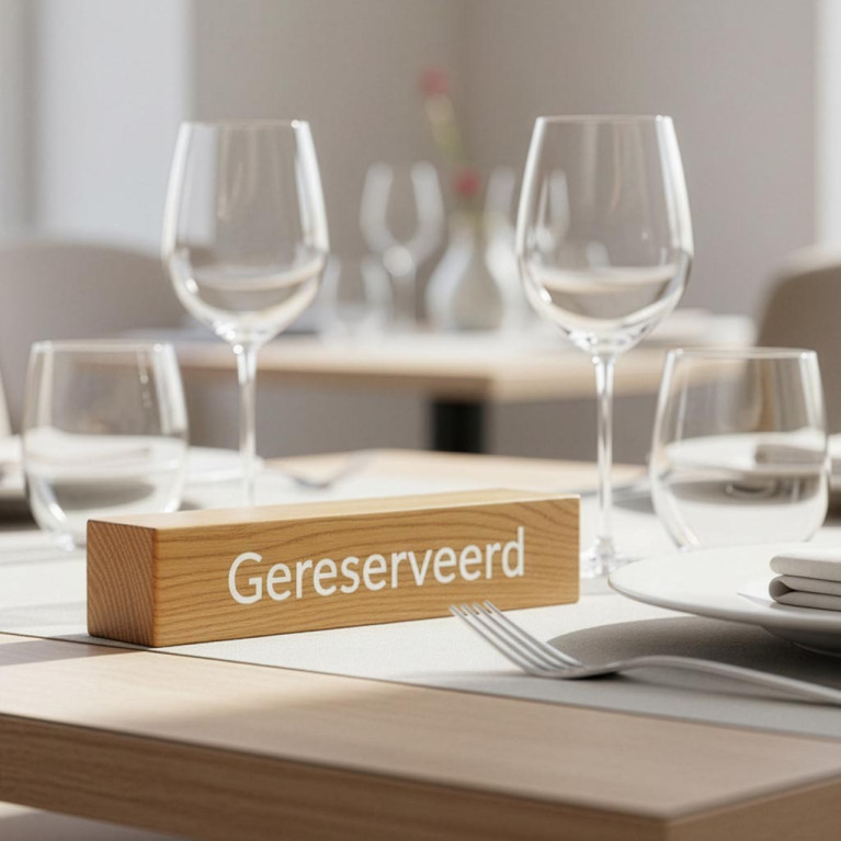 Oacklux Gereserveerd Bordje Eikenhout - Witte letters
