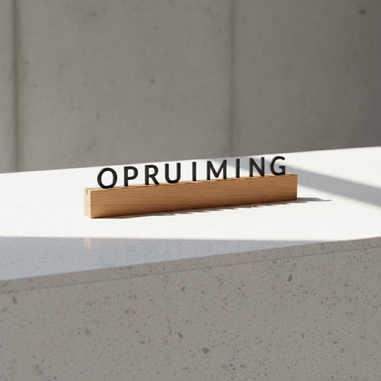 Oacklux Kana Letterhouder Eikenhout 300 mm - Zwarte letters - set van 6