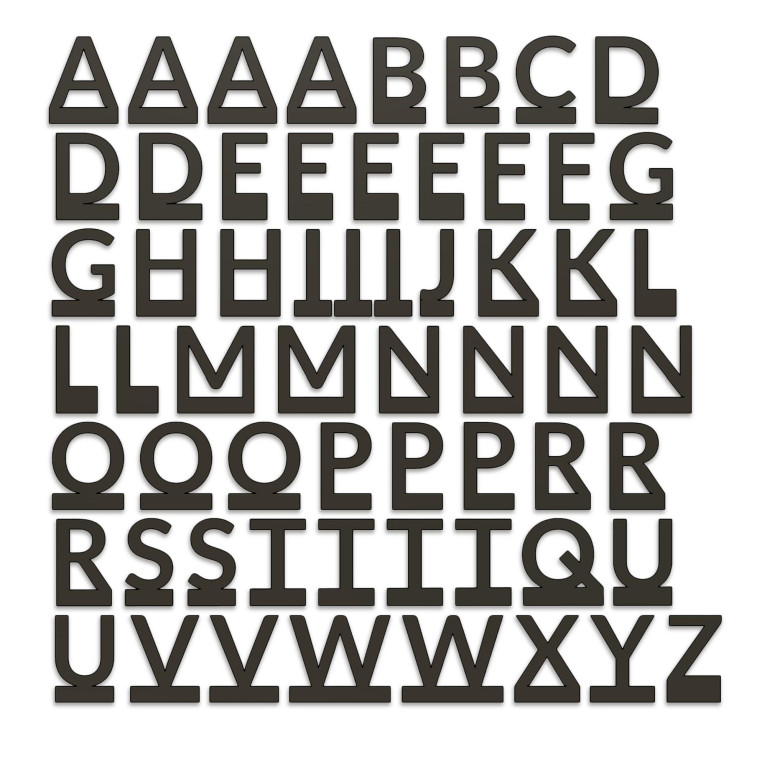 Oacklux Letterset voor Kana Letterhouder Zwart - 60 stuks