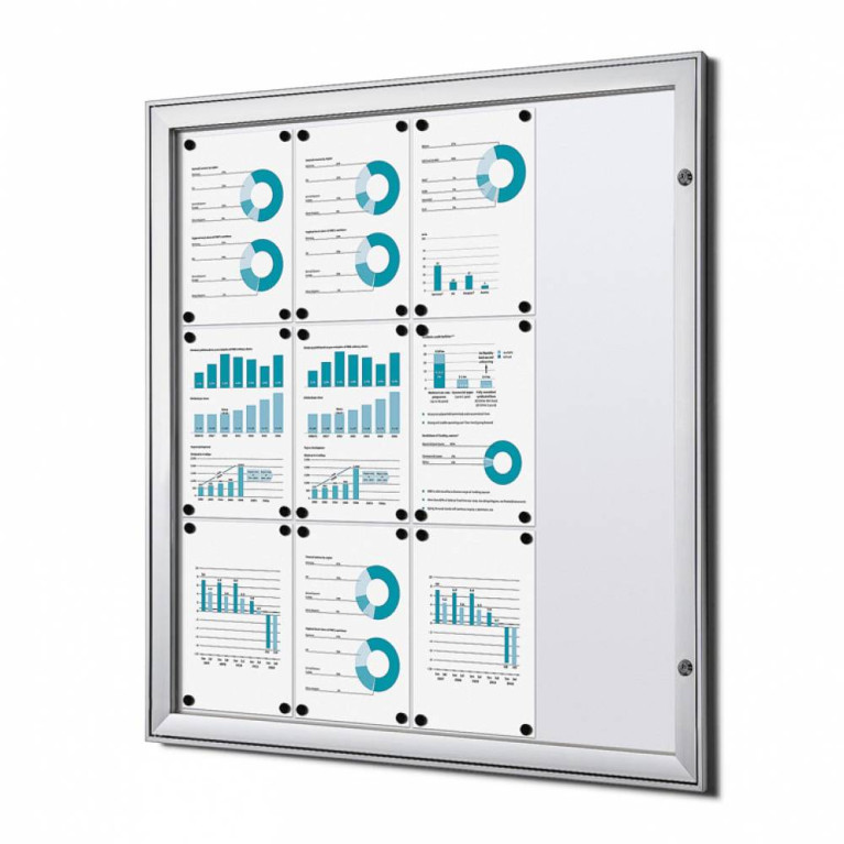 Informatiekast Binnen Whiteboard 12x A4
