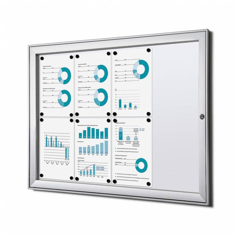 Informatiekast Binnen Whiteboard 8x A4