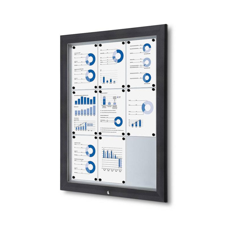 Informatiekast Buiten Whiteboard 9x A4 Antracietgrijs