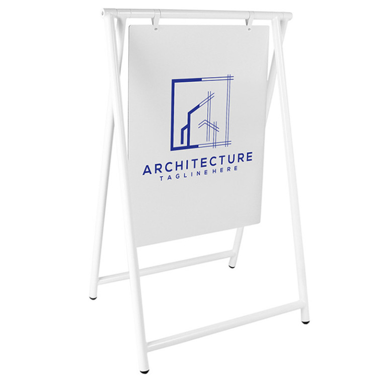 Stoepbord Swing Sign A-Frame White - met bedrukking