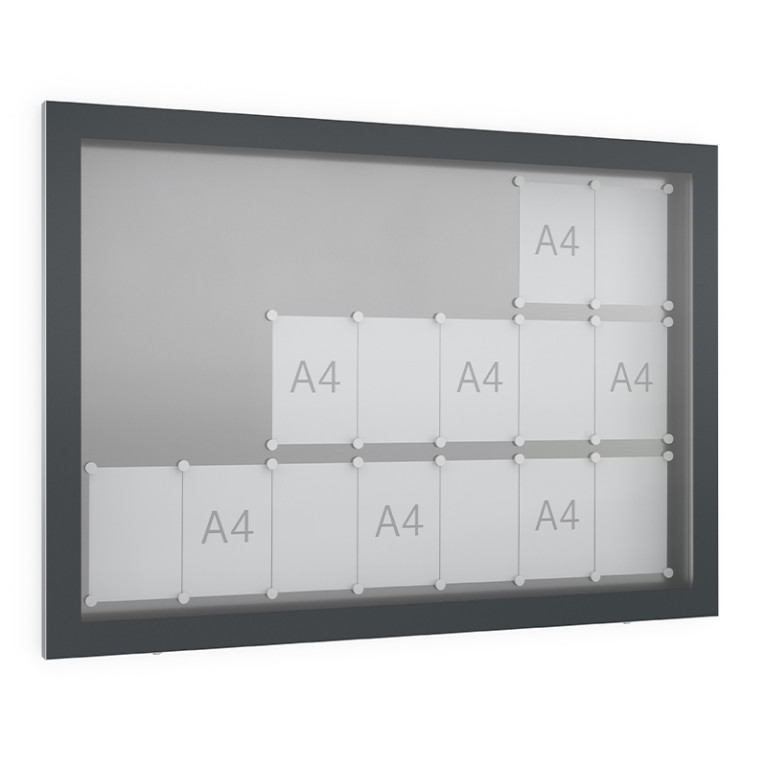 Informatiekast Buiten Draaideur 21x A4 Antracietgrijs