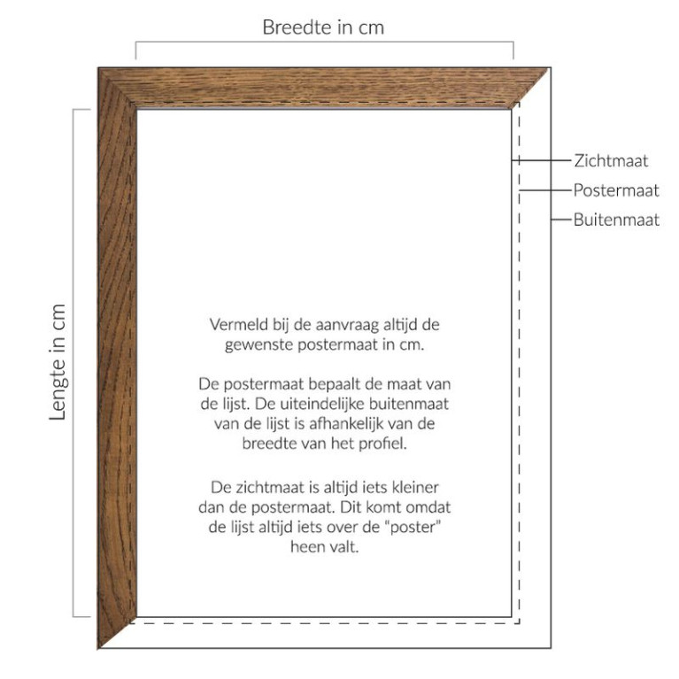 Vintlux Fotolijst Vesterby Massive - Eiken Donker - Maatwerk Uitleg