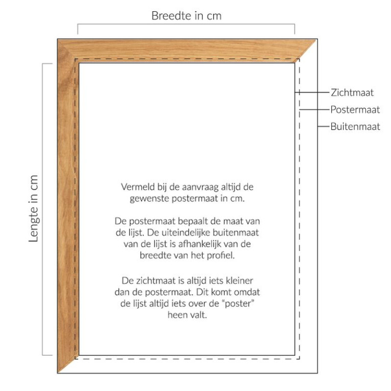 Vintlux Fotolijst Vesterby Massive - Eiken Naturel - Maatwerk Uitleg