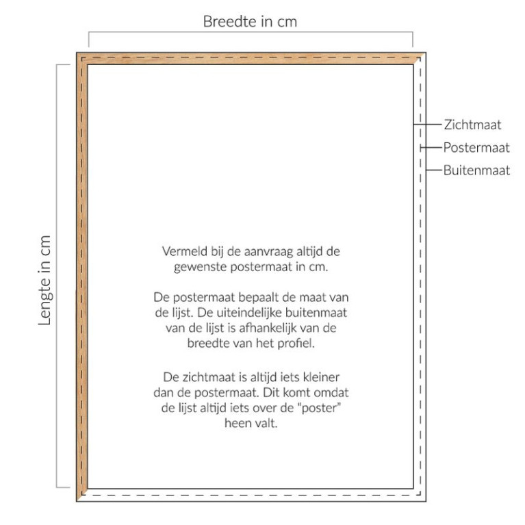Vintlux Fotolijst Vesterby Ultra Thin - Eiken - Maatwerk Uitleg