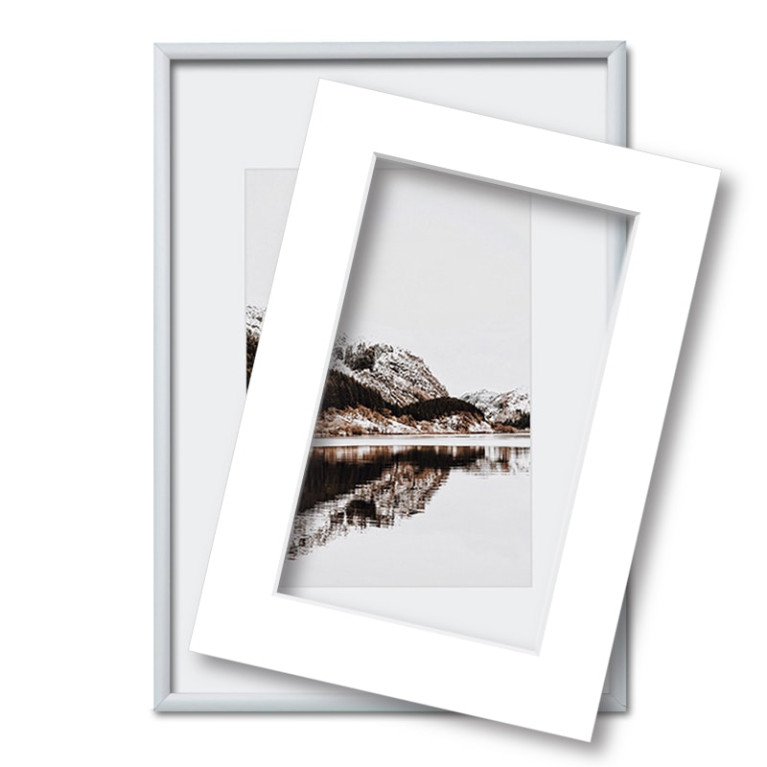 Fotolijst met passe partout 40x60cm zilver