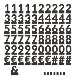 Oacklux Cijfer- en Symbolenset voor Kana Letterhouder Zwart - 71 stuk