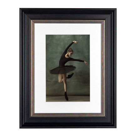 Fotolijst Mozart Zwart/Zilver 60x80 cm - Art Print en Passe Partout