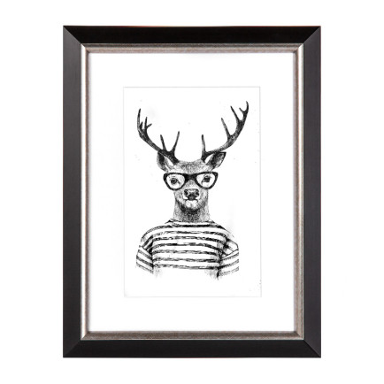 Fotolijst Salieri Zwart/Zilver 30x40 cm - Art Print en Passe Partout