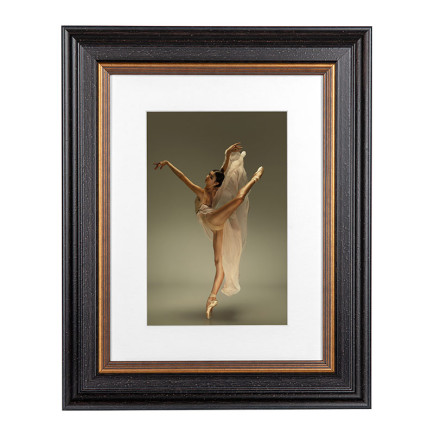 Fotolijst Mozart Zwart/Goud 60x70 cm - Art Print en Passe Partout