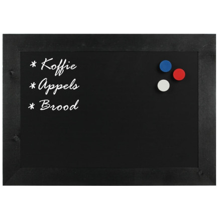 Krijtbord Magnetisch Hout Zwart 50x70 cm