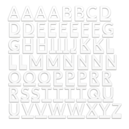Oacklux Letterset voor Kana Letterhouder Wit - 60 stuks