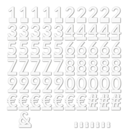 Oacklux Cijfer- en Symbolenset voor Kana Letterhouder Wit - 71 stuks