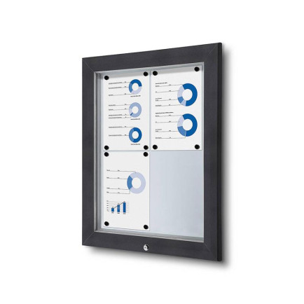 Informatiekast Buiten Whiteboard 4x A4 Antracietgrijs
