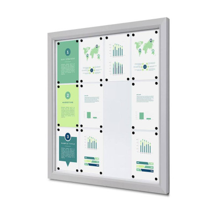Informatiekast Buiten Whiteboard 12x A4 Breed