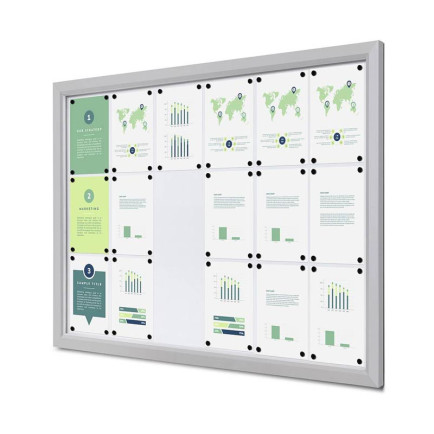 Informatiekast Buiten Whiteboard 18x A4 Breed