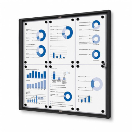 Informatiekast Binnen Whiteboard 6x A4 Budget Zwart