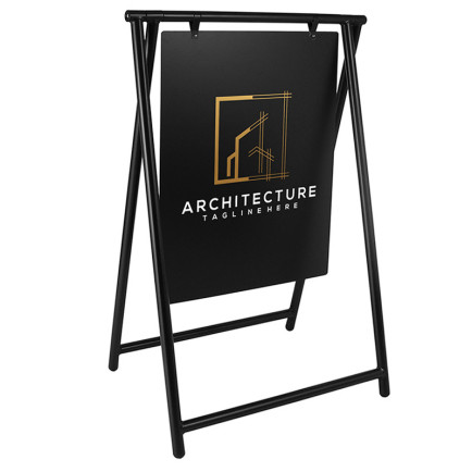 Stoepbord Swing Sign A-Frame Black - met bedrukking